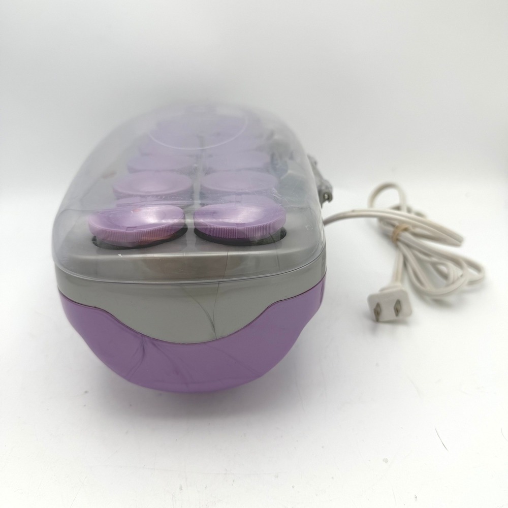 Conair Ion Shine Hair Setter Women Purple 12 Flocked Rollers Metal Clips - Picture 4 of 10